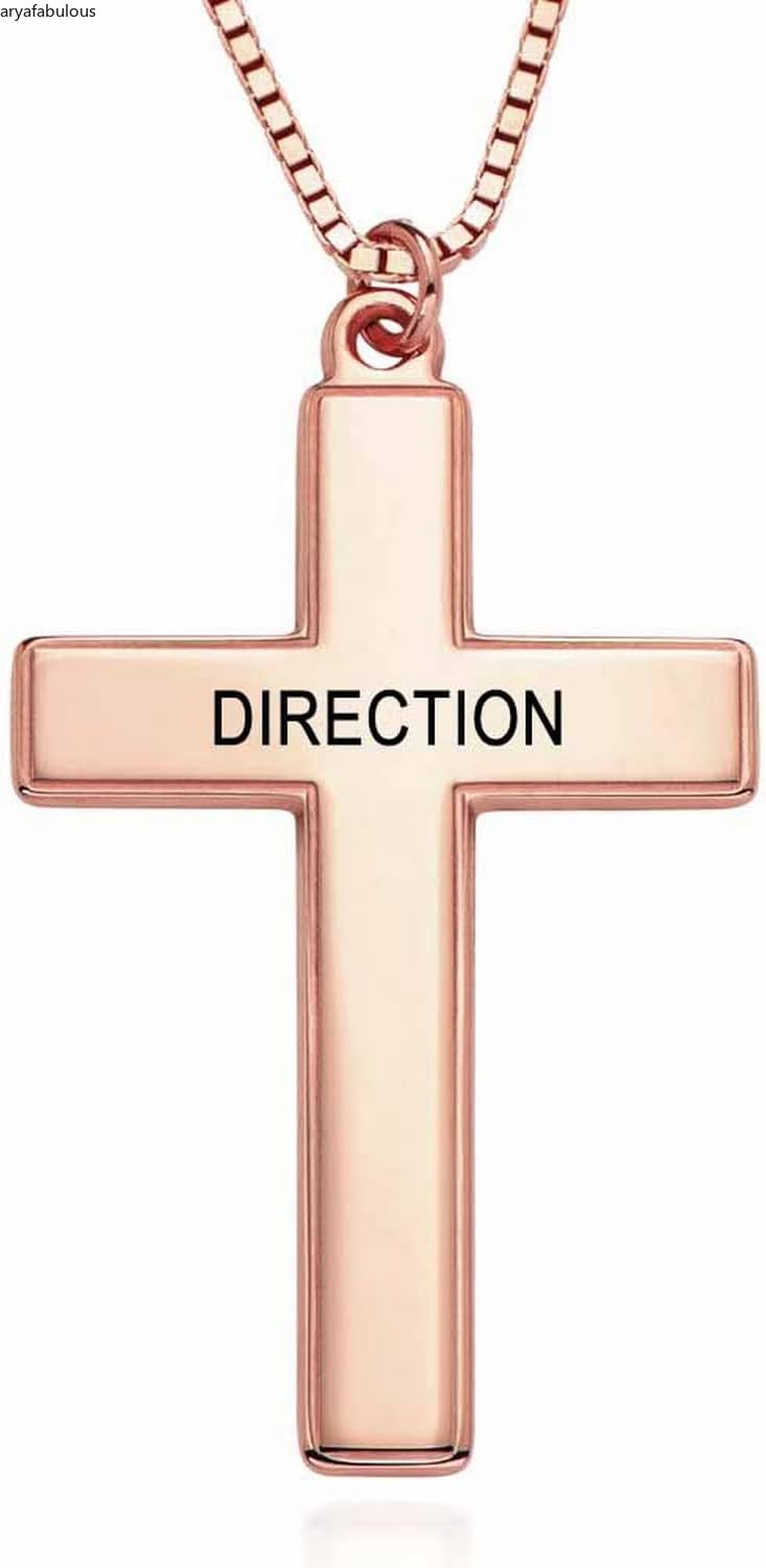 Personalized Engraved Cross Necklace-JWN29