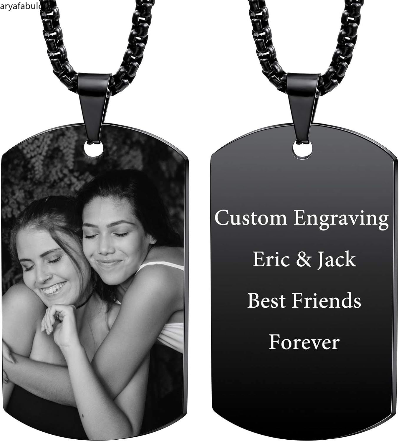 FLASH SALE Engraving Date/Text/Pictures Stainless Steel Personalized Necklace-JWN30