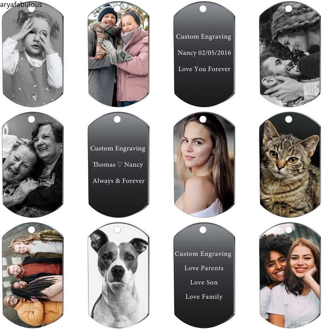 FLASH SALE Engraving Date/Text/Pictures Stainless Steel Personalized Necklace-JWN30
