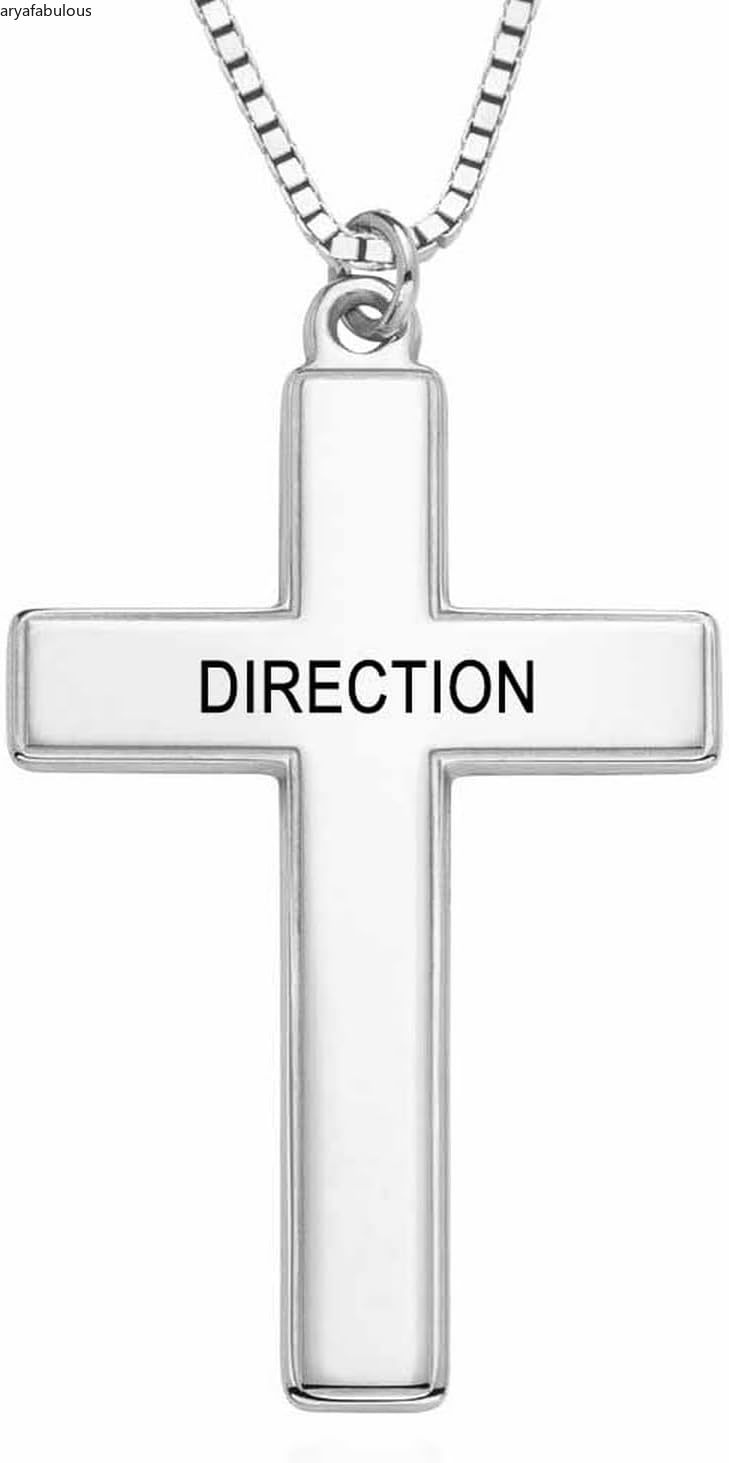 Personalized Engraved Cross Necklace-JWN29