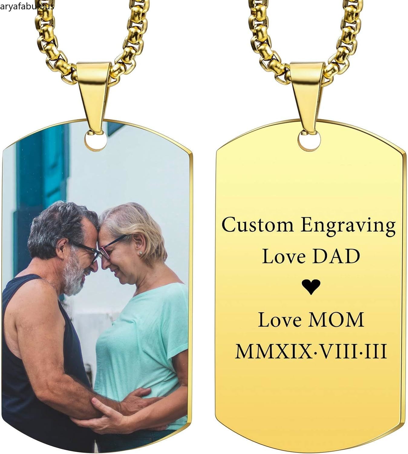 FLASH SALE Engraving Date/Text/Pictures Stainless Steel Personalized Necklace-JWN30