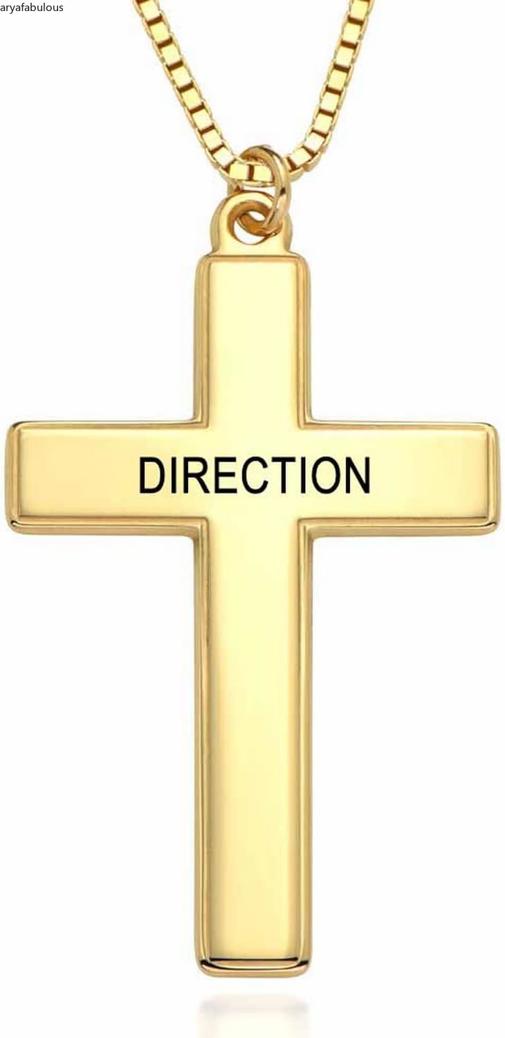 Personalized Engraved Cross Necklace-JWN29