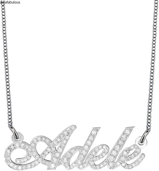 Custom Name Necklace - Luxe Zirconia & 925 Silver Elegance-JWN4