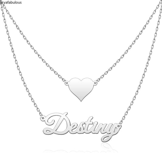 Custom Heart Pendant - Chic Sterling Silver Necklace with Personalized Charm-JWN1