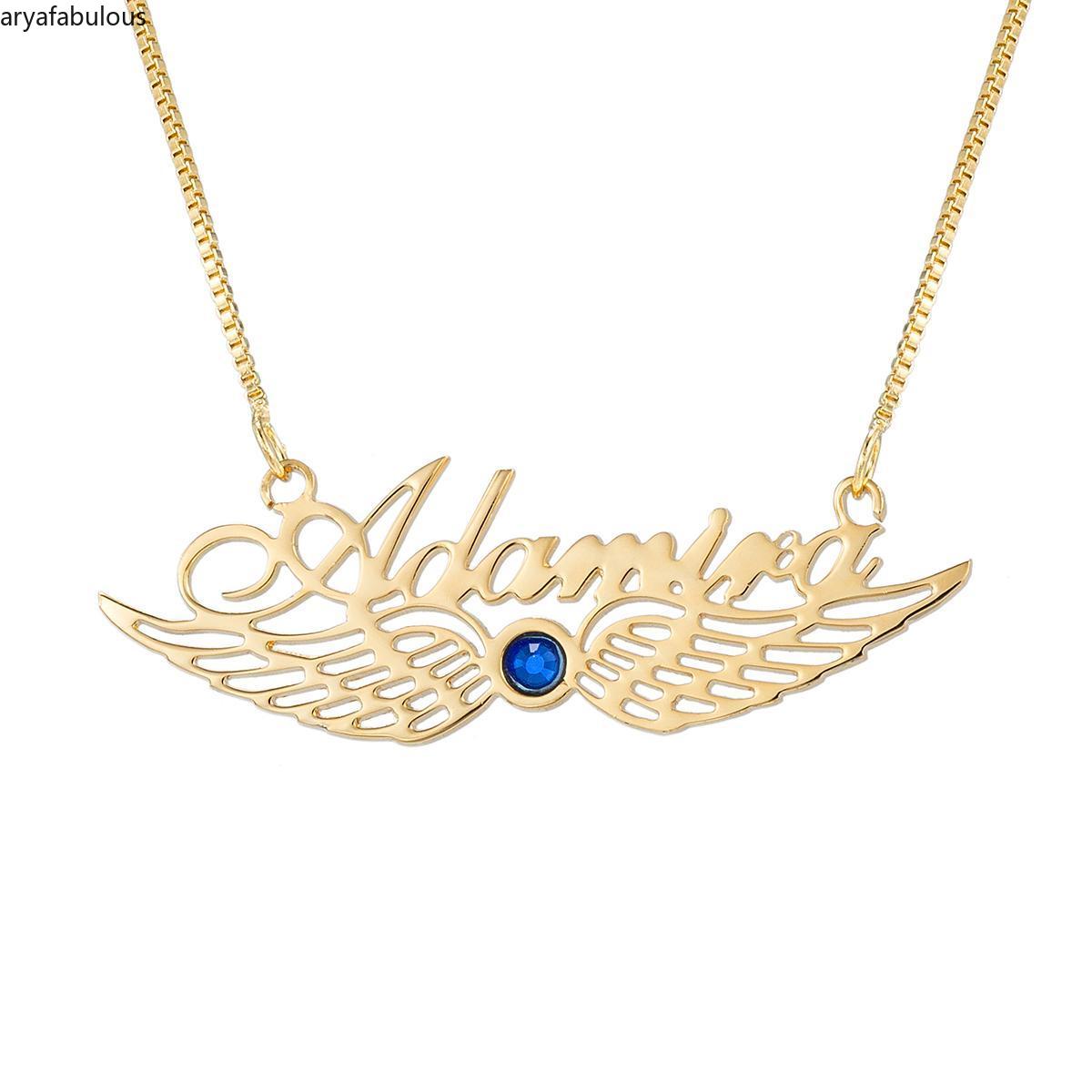 Angel Wing Birthstone Necklace-JWN7