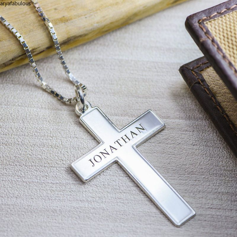 Personalized  Engraved Cross Necklace-JWN29