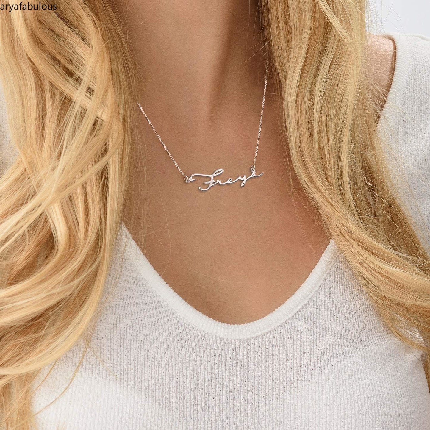 Personalized Signature Handwritten Style Name Necklace-JWN28