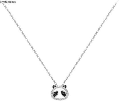 Adorable Sterling Silver Panda Pendant Necklace-JWN39