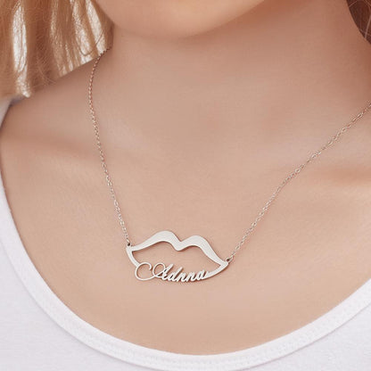 Customized 925silver Pendant Sexy Lip Name Necklace-JWN21