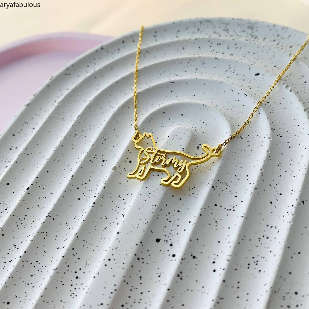 Cat Pendant Necklace-JWN26