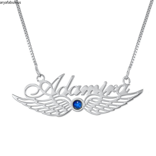 Angel Wing Birthstone Necklace-JWN7