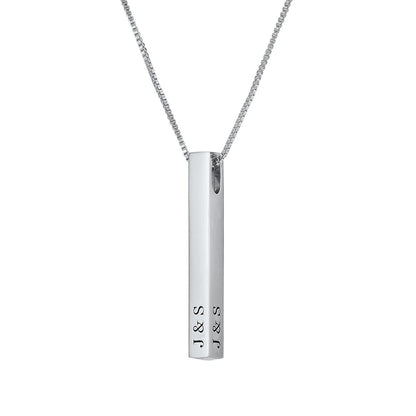 3D Engraved bar Necklace-JWN27