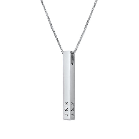 3D Engraved bar Necklace-JWN27